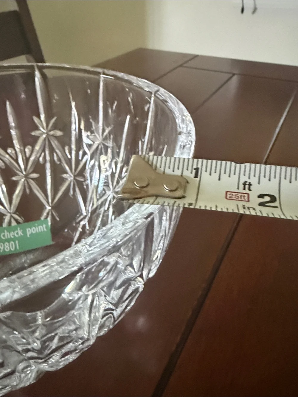 Cut Crystal Pattern Glass Serving Bowl - Clear Kristallglas, Germany 24% lead